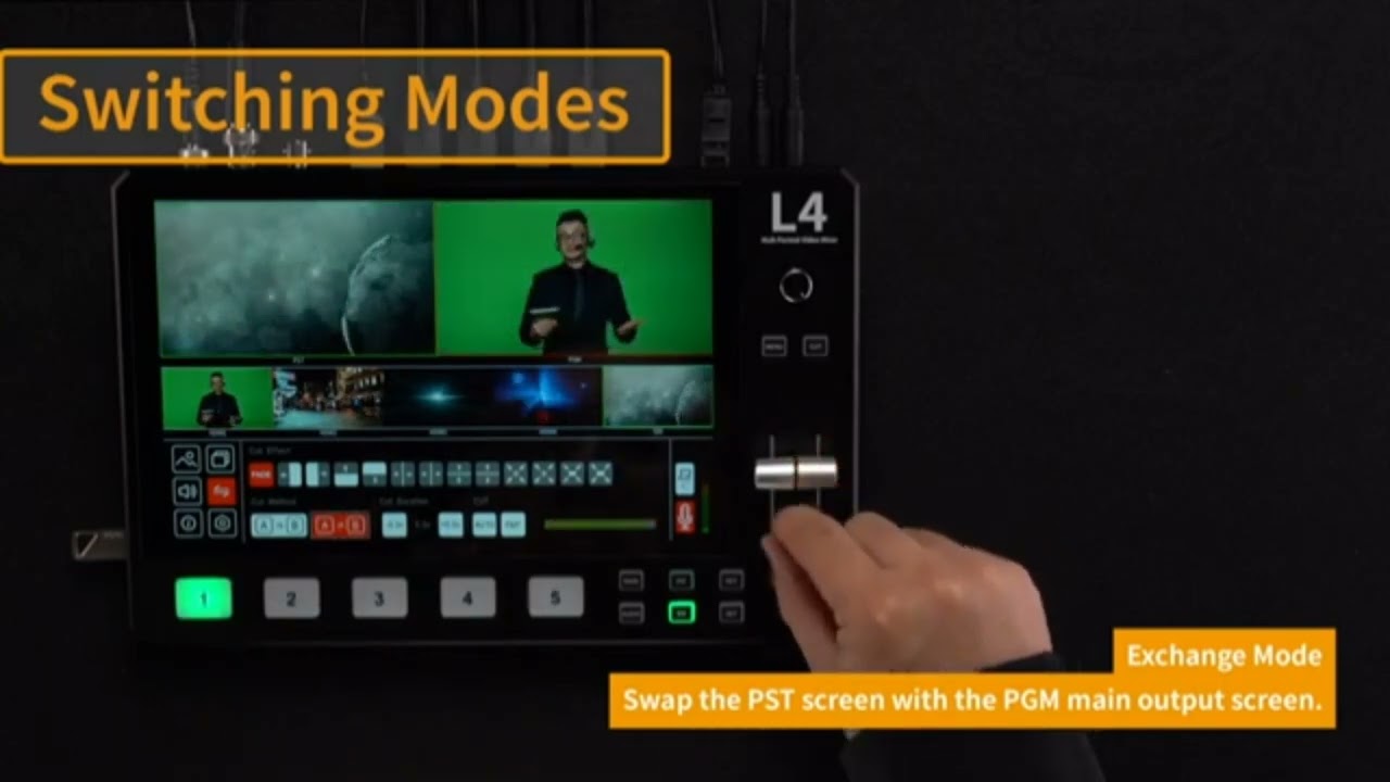 FEELWORLD L4 10.1 Inch Touch Screen Video Switcher 10.1 inch Touchscreen, Real-time Preview