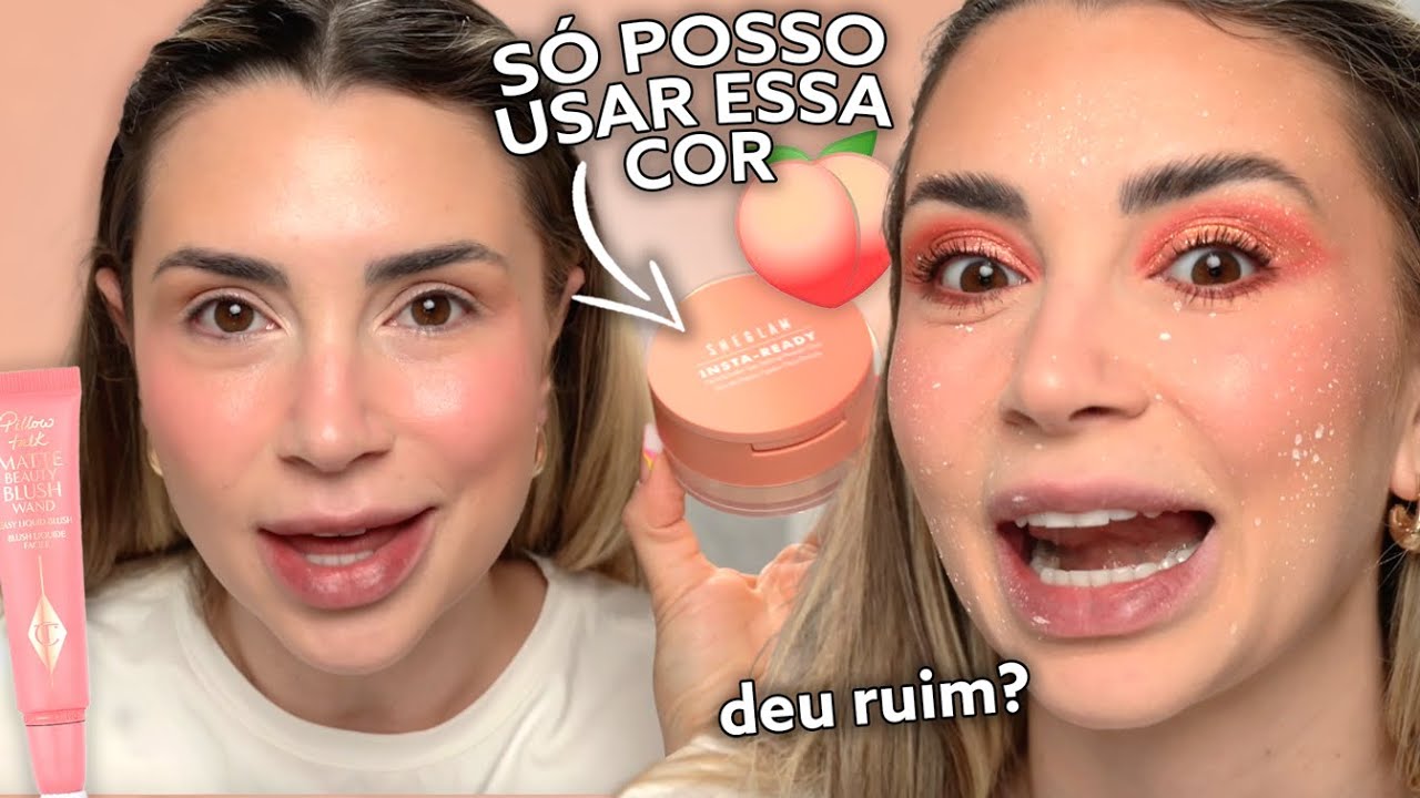 MAQUIAGEM SÓ COM UMA COR: PÊSSEGO (A COR DE 2024)