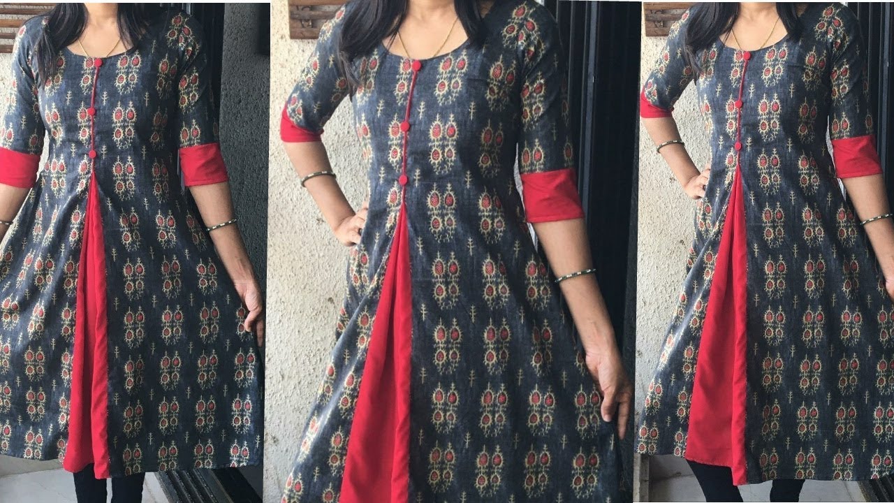 DIY Front Panel Kurti Cutting and Stitching | Designer Kurti Cutting and Stitching easy tutorial