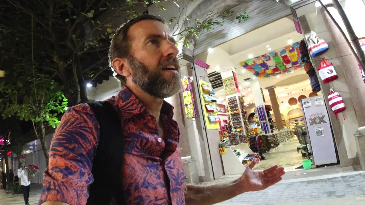 The Nightlife Street Scene in Playa del Carmen, Mexico