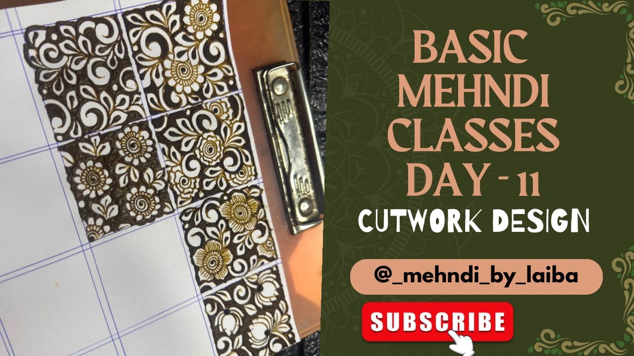 Mehndi class Day 11 Cutwork mehndi design [ mehndi by laiba ]   