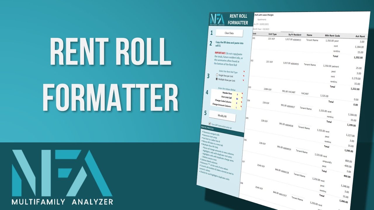 MFA Rent Roll Formatter
