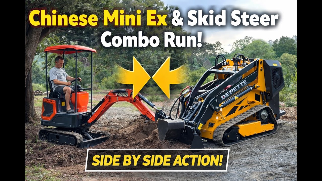 Mini Excavator + Skid Steer Combo Run  | Chinese Machines in Action