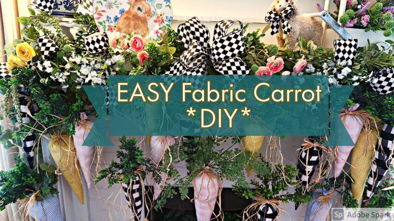 EASY CARROT DIY** EASTER CRAFT FOR THE FARMHOUSE** SPRING DIY 2021 HOW TO MAKE A FABRIC CARROT