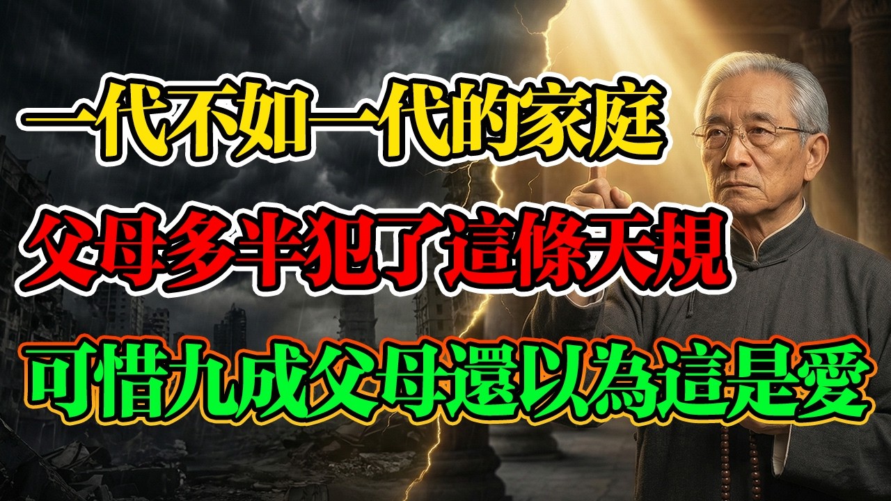南懷瑾：凡是一代不如一代的家庭，都是父母提前「透支」了孩子福報！可悲的是九成的父母還以為這是在愛孩子！#南懷瑾 #佛學智慧 #因果福報 #易經命理 #改變命運 #家庭風水 #家族共業 #家庭教育