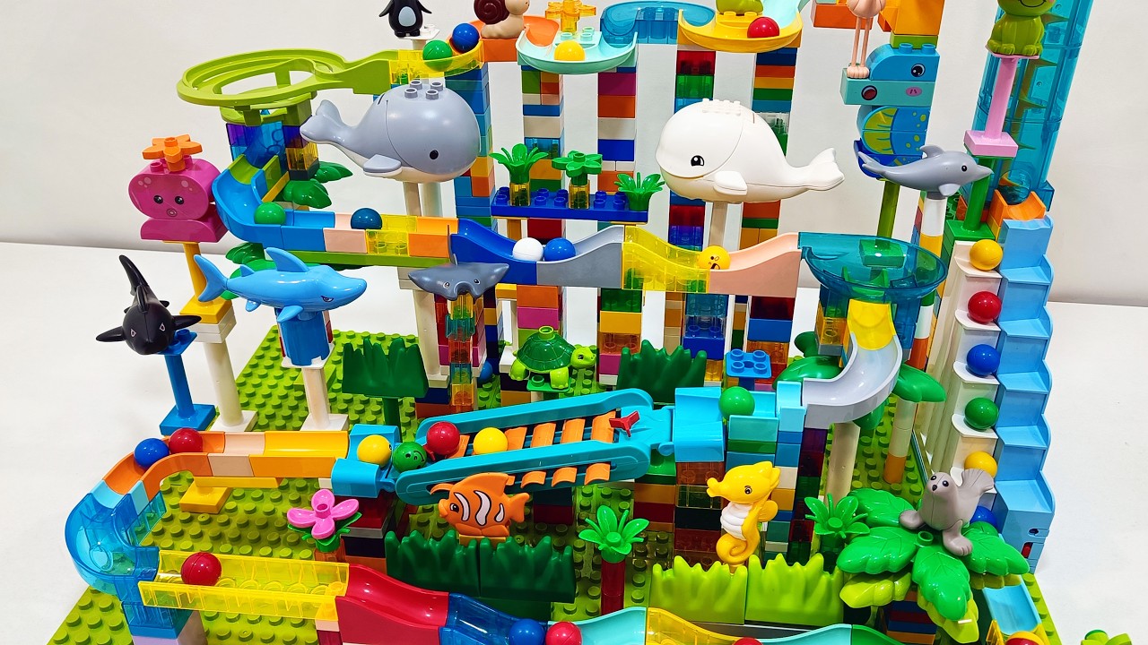 🐬 Sea Animal Marble Run – Super Fast Speed Slides!