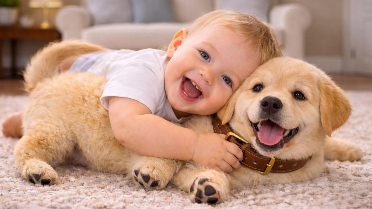 Baby & Puppy Rolling Highlights 🐕 | Heartwarming Moments 💖🐶 | Cute & Playful 💕