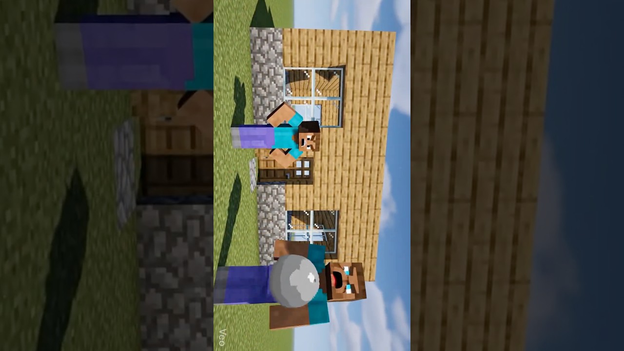 Steve Builds a House in 2 Seconds Then Herobrine Sneezes 😂Minecraft Shorts