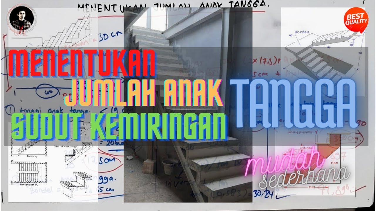 Menentukan Jumlah Anak Tangga dan Sudut Kemiringan Tangga
