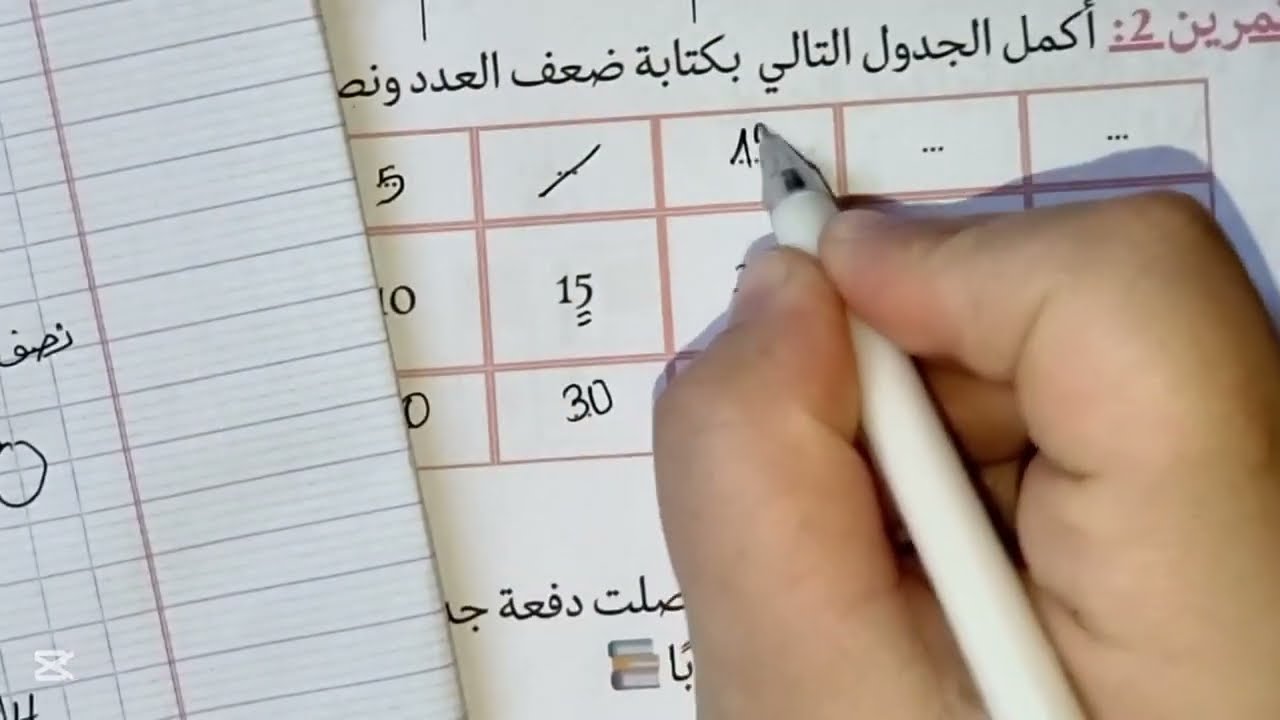 ايجاد نصف عدد و ضعفه#ثانية ابتدائي#رياضيات#تقويمات 