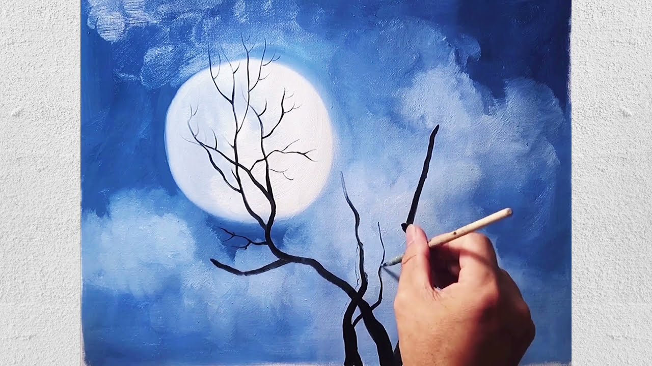 Tree Under Moonrise | Oil Painting