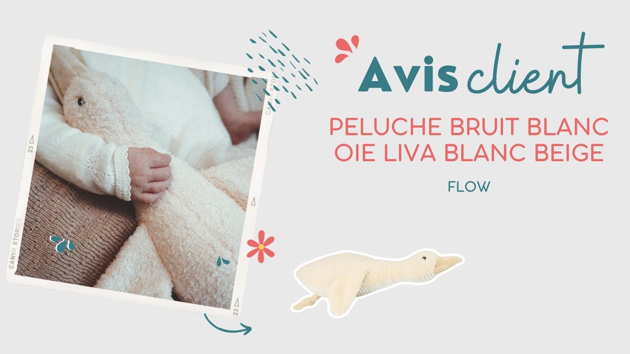 [FLOW] PELUCHE BRUIT BLANC OIE LIVA BLANC BEIGE