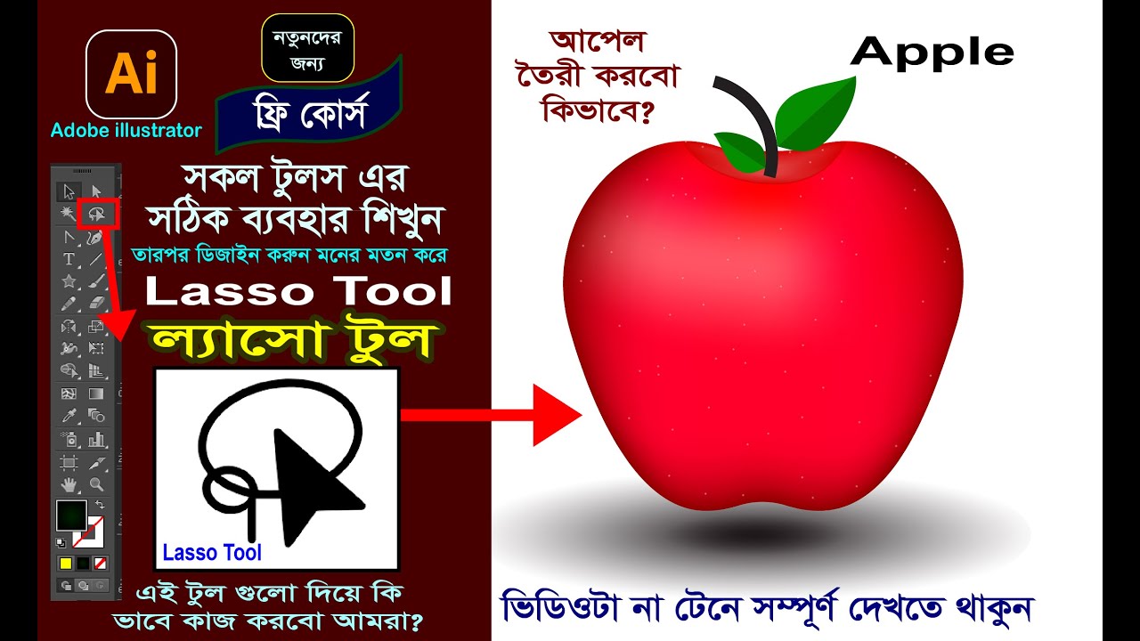 illustrator-Lasso Tool-Adobe illustrator-আমরা কিভাবে ল্যাসো টুলস দিয়ে কাজ করবো।