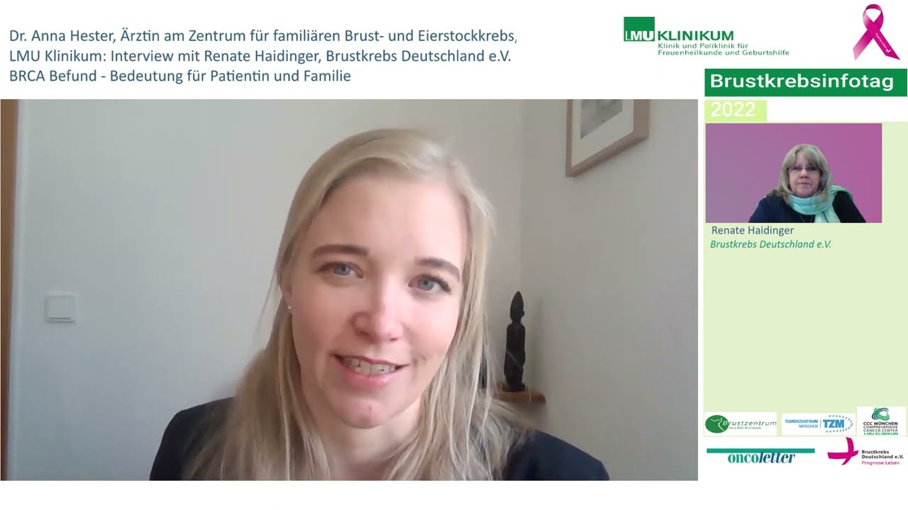 Brustkrebsinfotag 2022: BRCA Befund - genetischer und familiärer Brustkrebs, Dr. Anna Hester