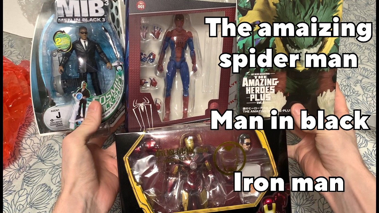 Обзор Фигурок Marvel, the amaizing spider man Man in black Марвел, Новый Человек паук, Люди в чёрном