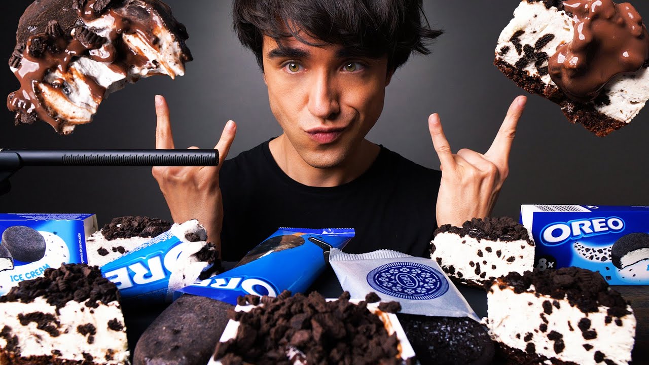 ASMR OREO PARTY, ICE CREAM, CAKE, ICE CREAM BITES, SANDWICH, CONE & CHOCOLATE YOGURT | Mcbang ASMR