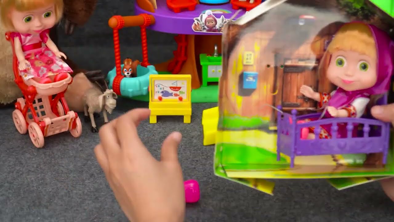 94 Minutes Satisfying with Unboxing Masha and The Bear Masha&rsquo;s House Playset, Masha's Playground Set