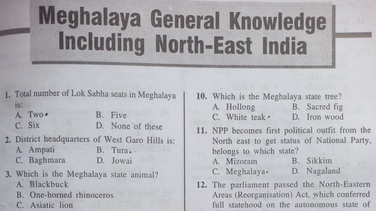 GK for Meghalaya Police 2024||Genaral knowledge practice for Meghalaya police exam 2024||