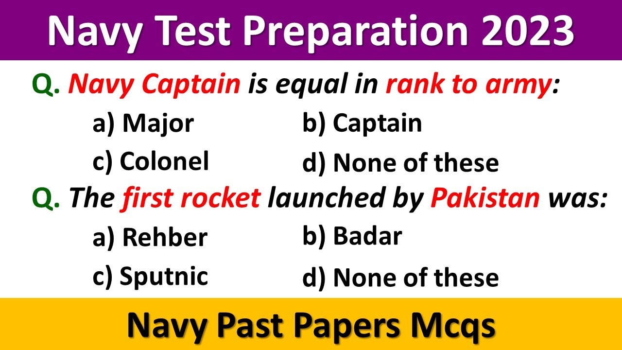 Navy Test Preparation 2023 | Pak Navy Test Preparation 2023 | Pak Navy Past Papers 2023 | Navy Mcqs