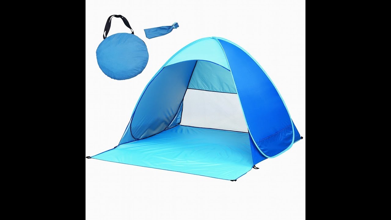 how to fold the pop up beach tent