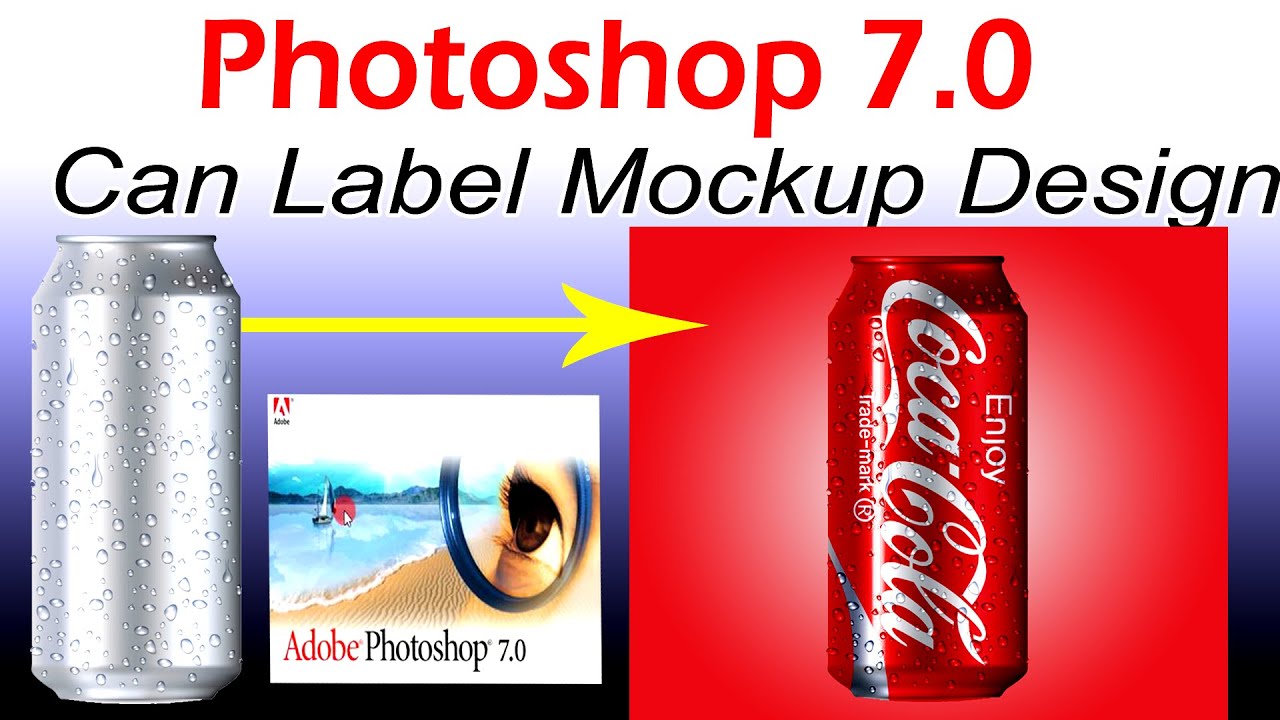 How to can label mockup design in photoshop 7