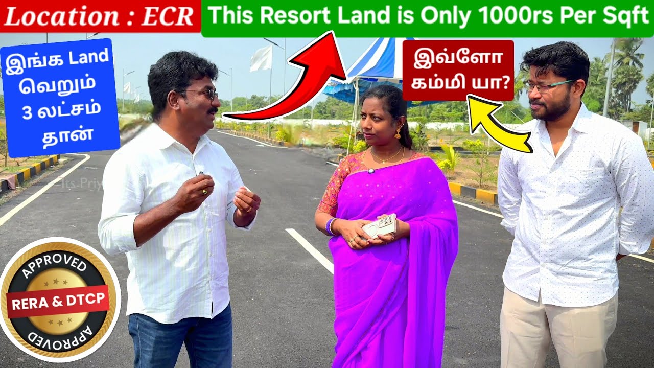 ECR-ல Own Land Just ₹1000/sqft 😍 ₹ 3 Lakhs போதும் Resort Weekend Getaway கனவு 🔥 Mahabalipuram கிட்ட