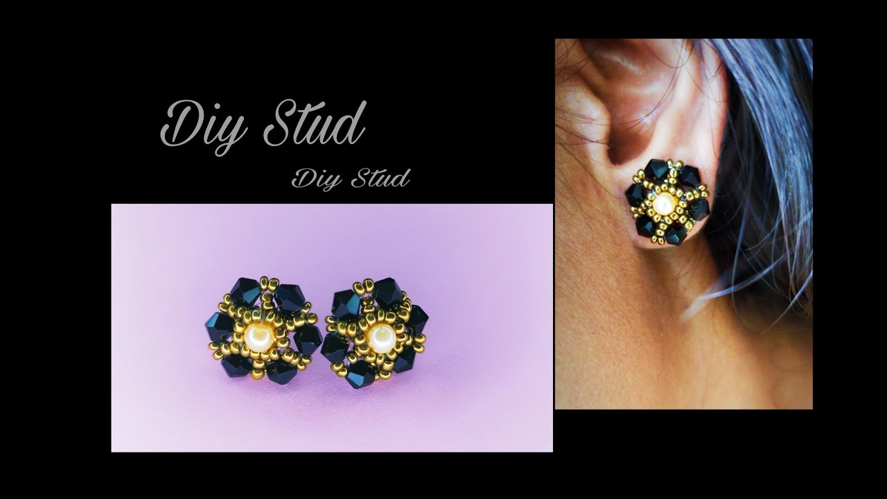 How to make Diy Earring Studs with Bicone Beads tutorial