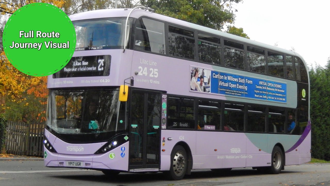 NCT Lilac Line 25 Full Route Journey Visual- City, King Street to Arnold | YP17UGO 423