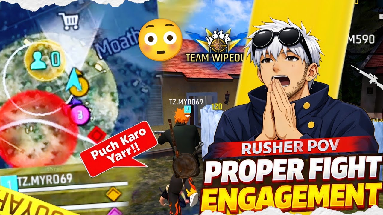 RUSHER POV 🔥 PROPER FIGHT ENGAGEMENT + SMART ROTATION 💯 | LAST ZONE GUIDE ⚡ | FREE FIRE ESPORTS