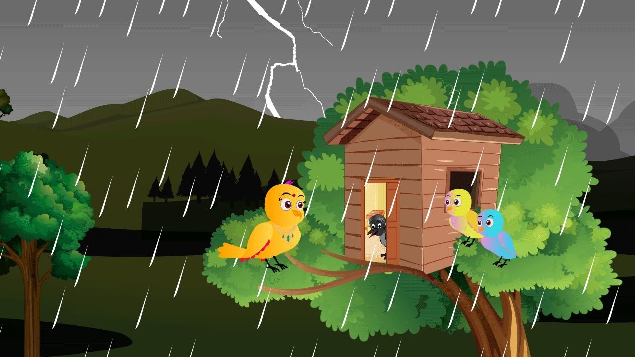 बारिश मे । Jungle me Barish ki kahani | Shikari WalaCartoon | Chidiya aur kauwa कार्टून