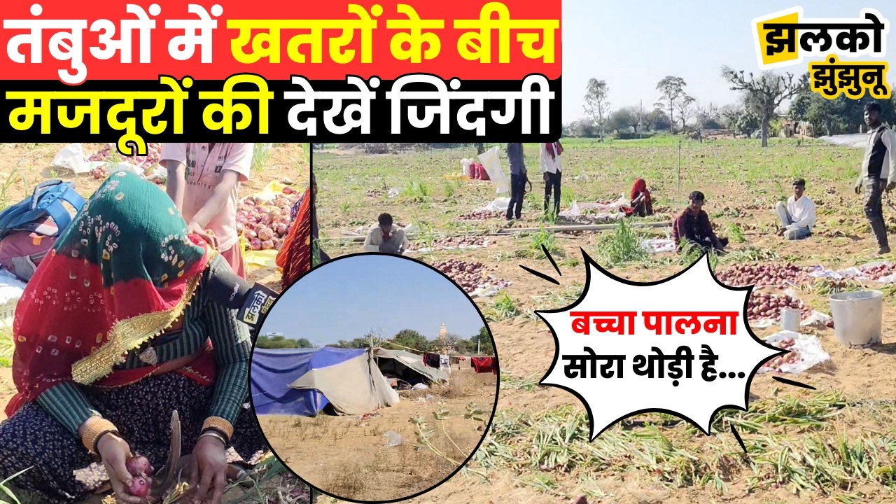 पेट की भूख के लिए अँधेरे में जा रहा बच्चों का भविष्य, प्याज खुदाई कर रहे मजदूरों की देखें जिंदगी