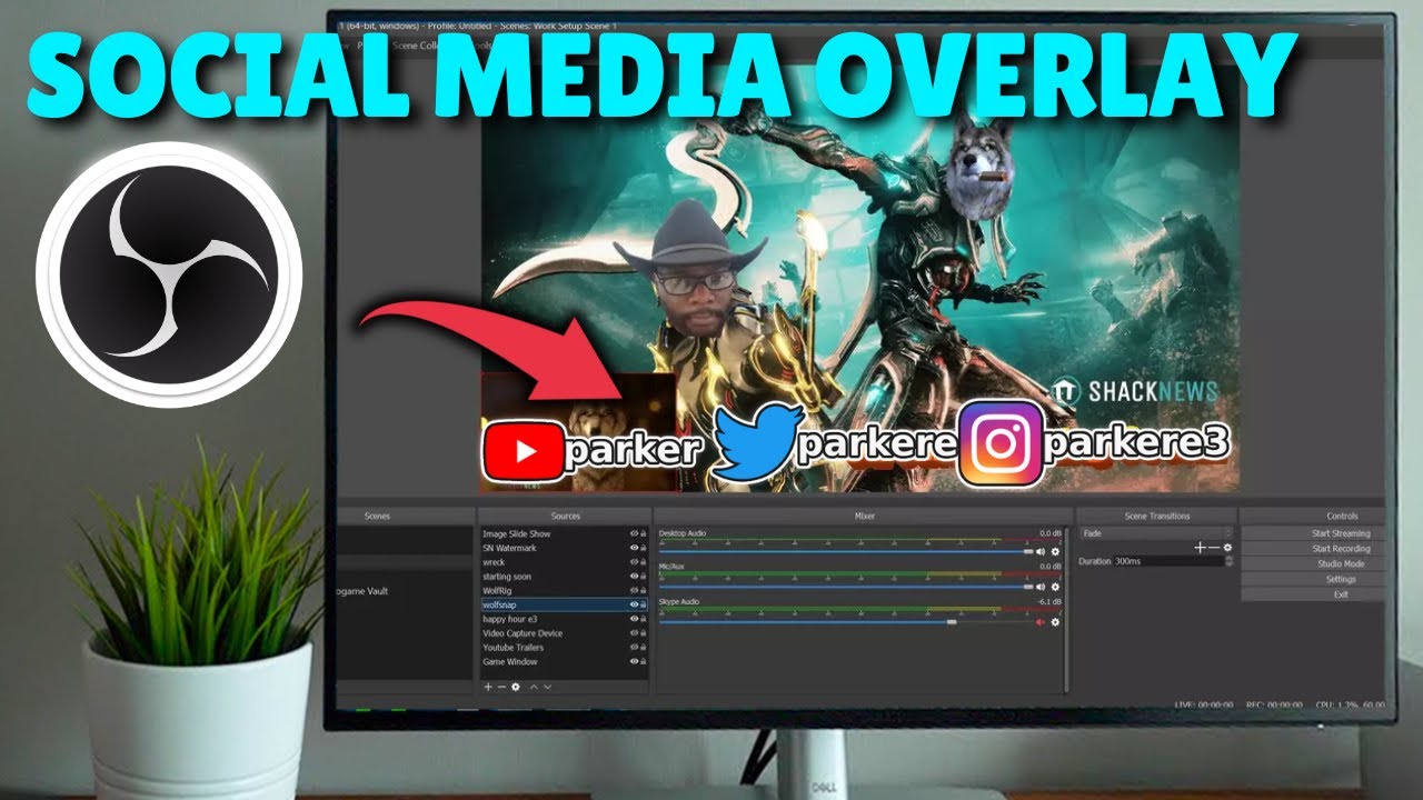 How to add social media overlay on OBS