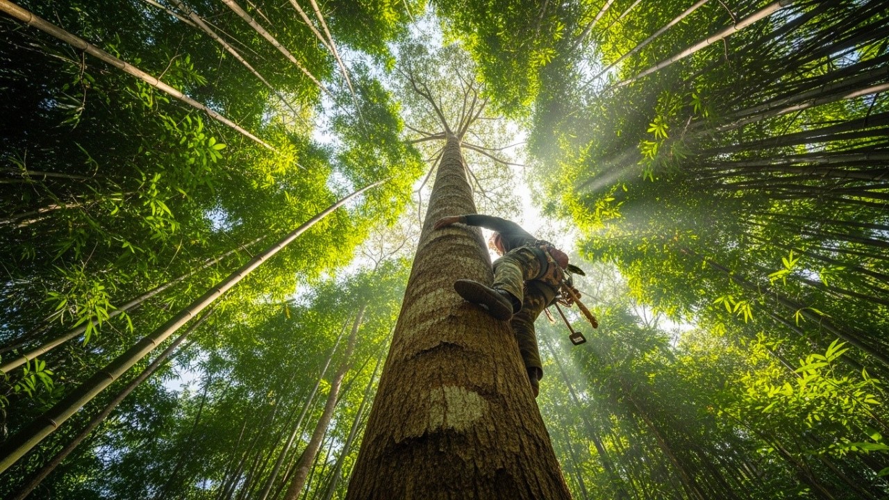 Extreme Wild Honey Harvesting 🐝 Fearless Tree Climbing Skills | Dangerous Giant Beehive Collection!