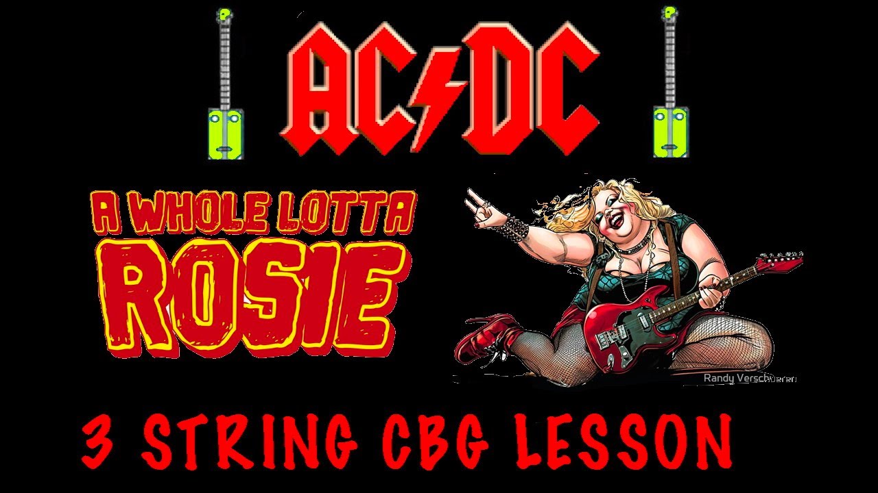 AC/DC Whole Lotta Rosie 3 String Cigar Box Guitar Lesson #cbg #cigarboxguitarlesson