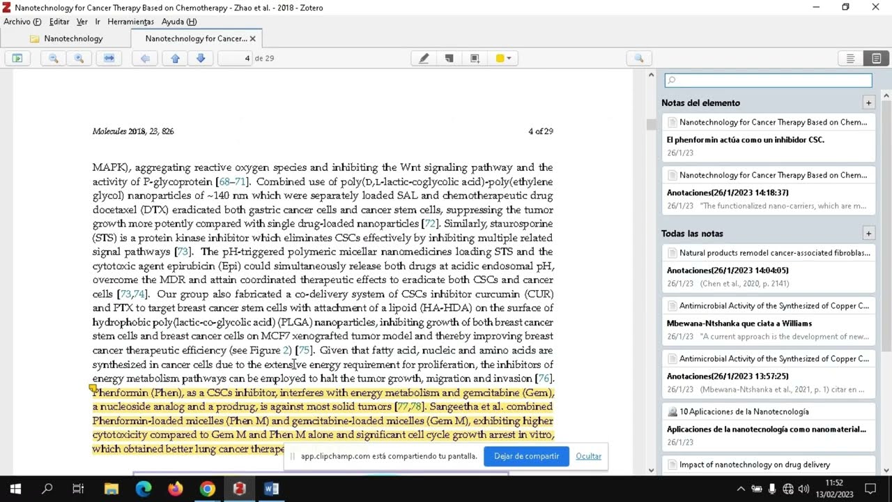 Añadir Notas en tu publicación o trabajo académico con Zotero