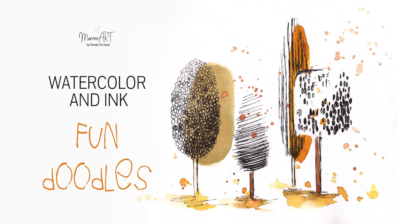 Fun ink and watercolor project for beginners