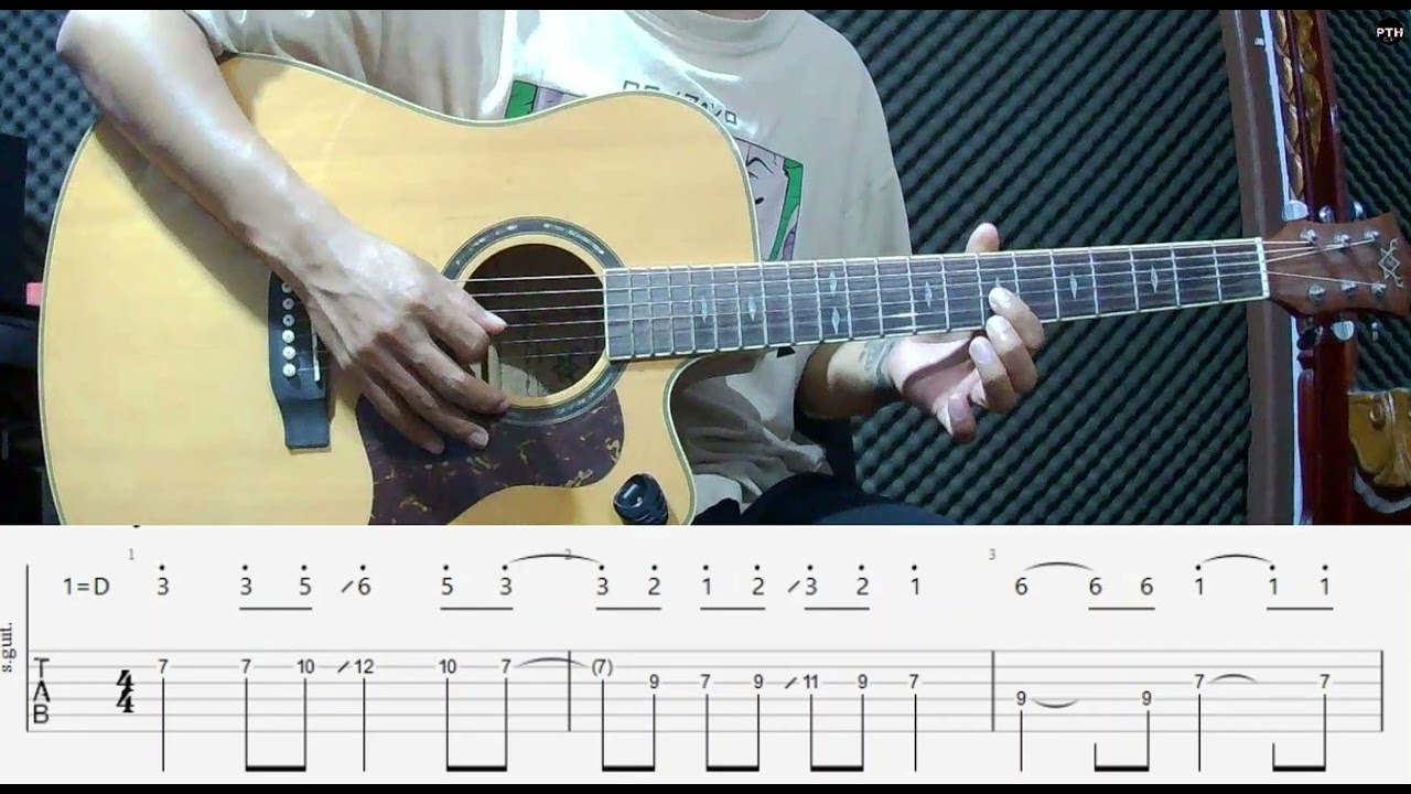 စကားမပြောချင်  Guitar intro & fill tutorial by@pthguitar