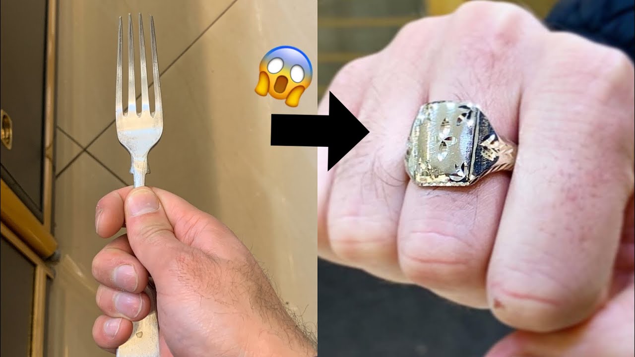 Wow! Making a ring from a Fork!! Unique Jewelry Making | Making a Ring | How it's made | 4K Video