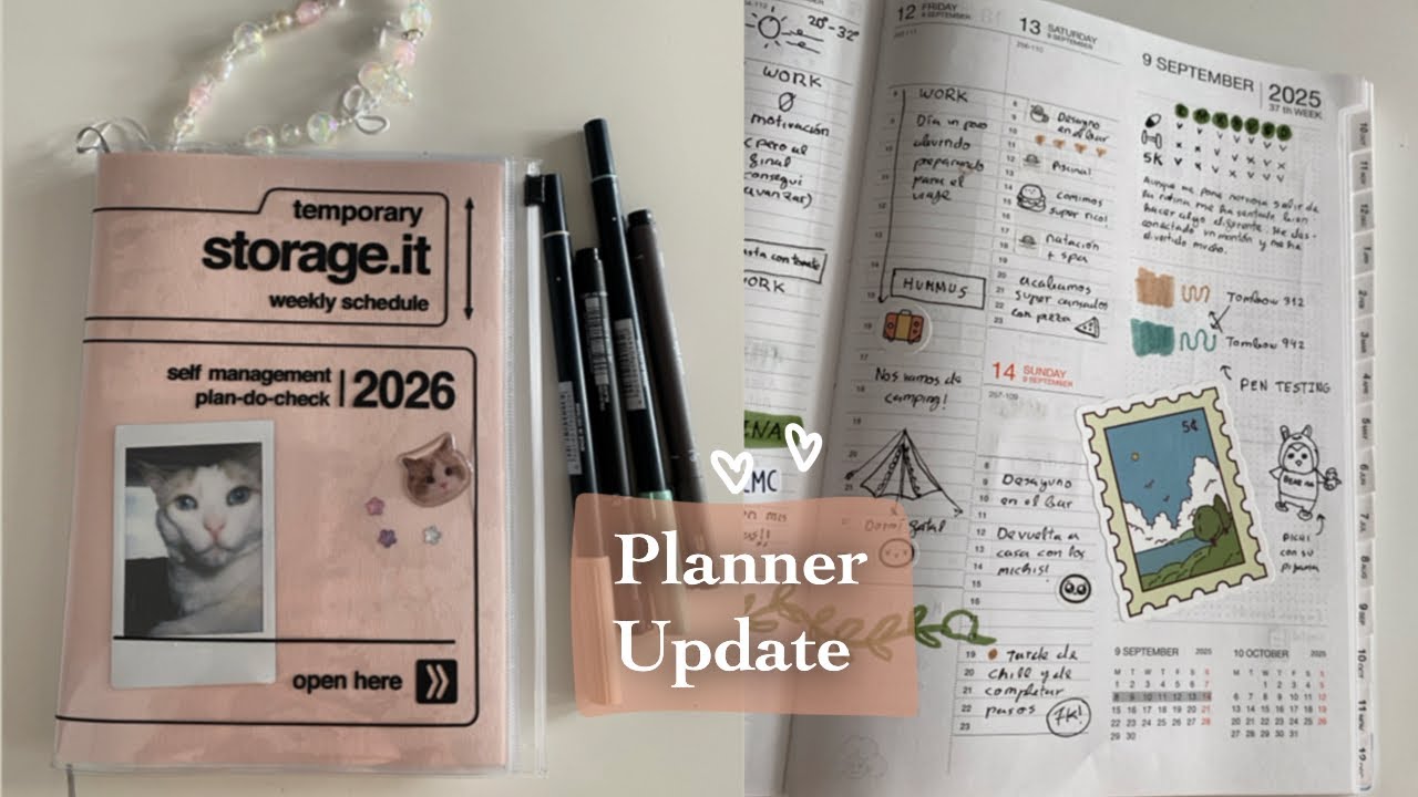 Estrenando agenda y charlita 🧋| planner estilo hobonichi: decorando la portada y planificando