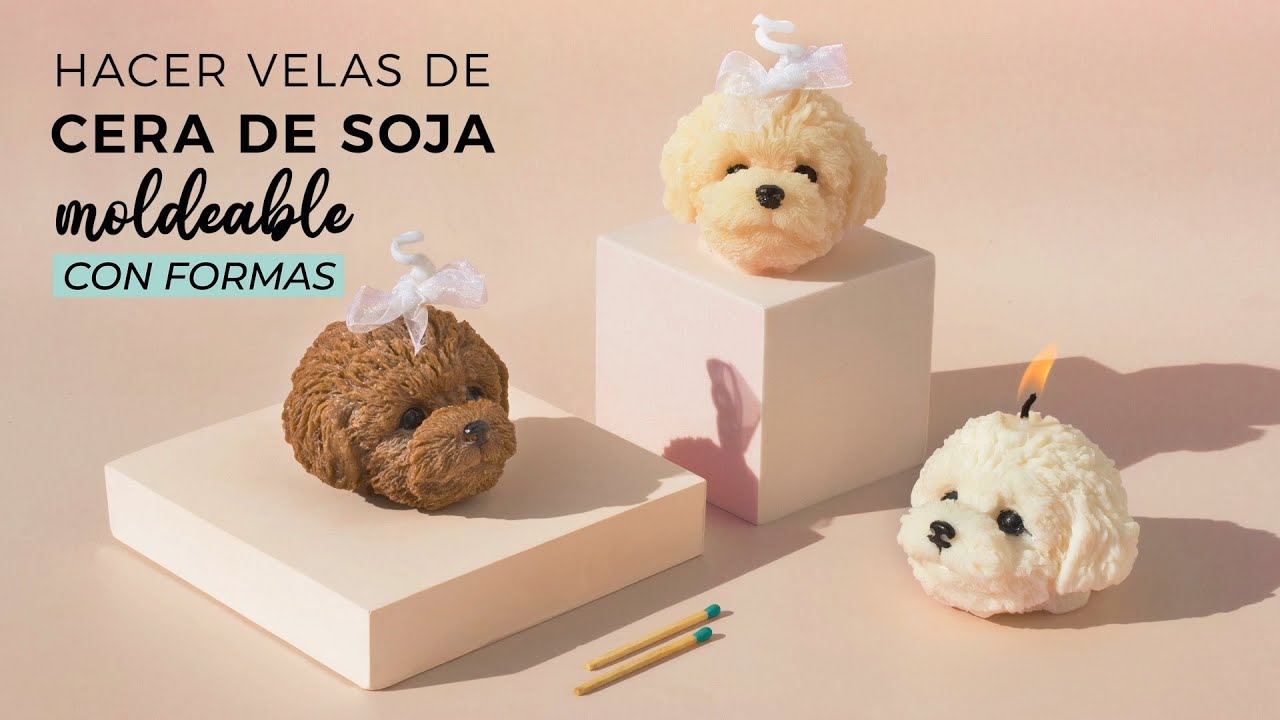 Teddy Dog candles o como hacer velas con formas con Cera de Soja