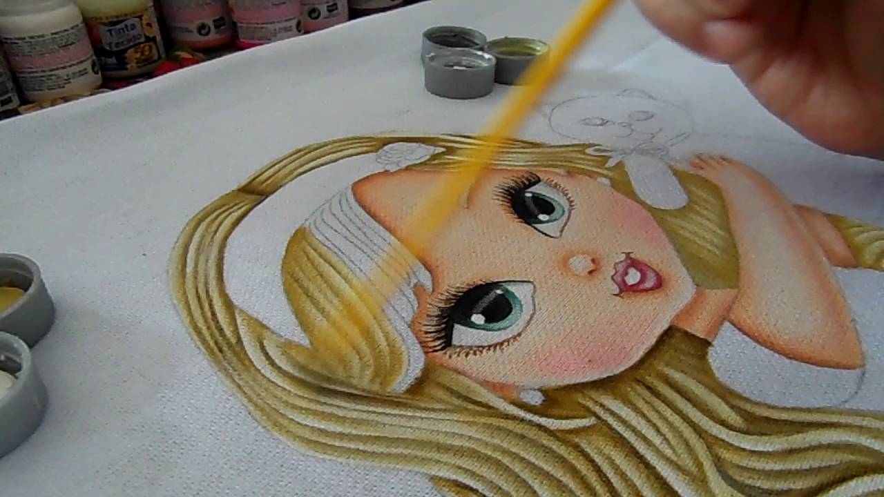 Dica de como pintar cabelinho em tecido.