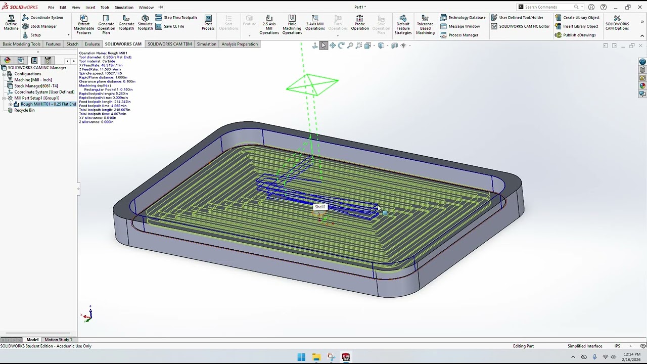 SolidWorks for Students - SolidWorks CAM Part 2, Manufacturing a sample part