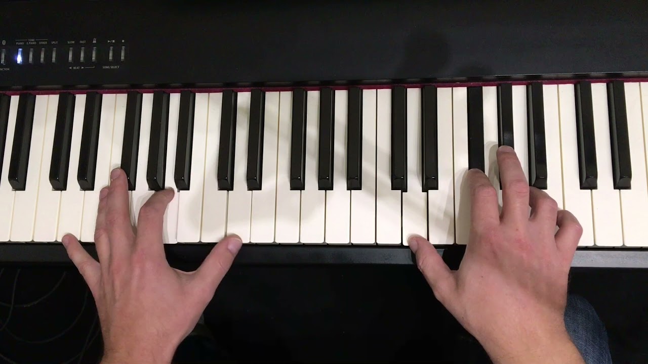 Rumba.1 patrón sencillo de acompañamiento en el piano