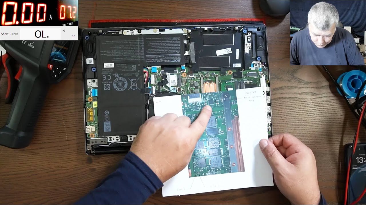 Customer replaced a capacitor and the laptop went dead, what goes wrong? Can we fix it? Acer Swift 3