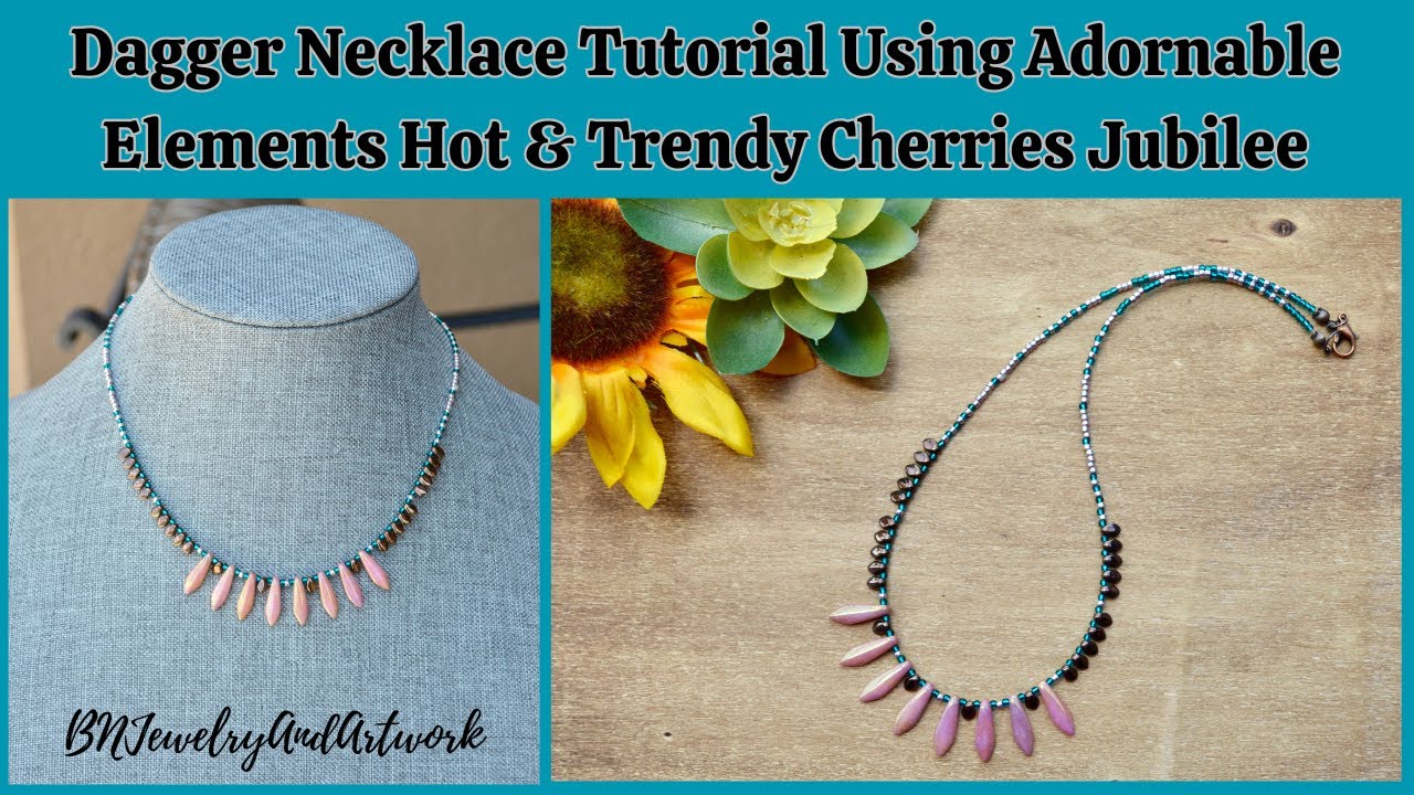 Dagger Beaded Necklace Tutorial Using Hot & Trendy #Beads From Adornable Elements #jewelry #viral