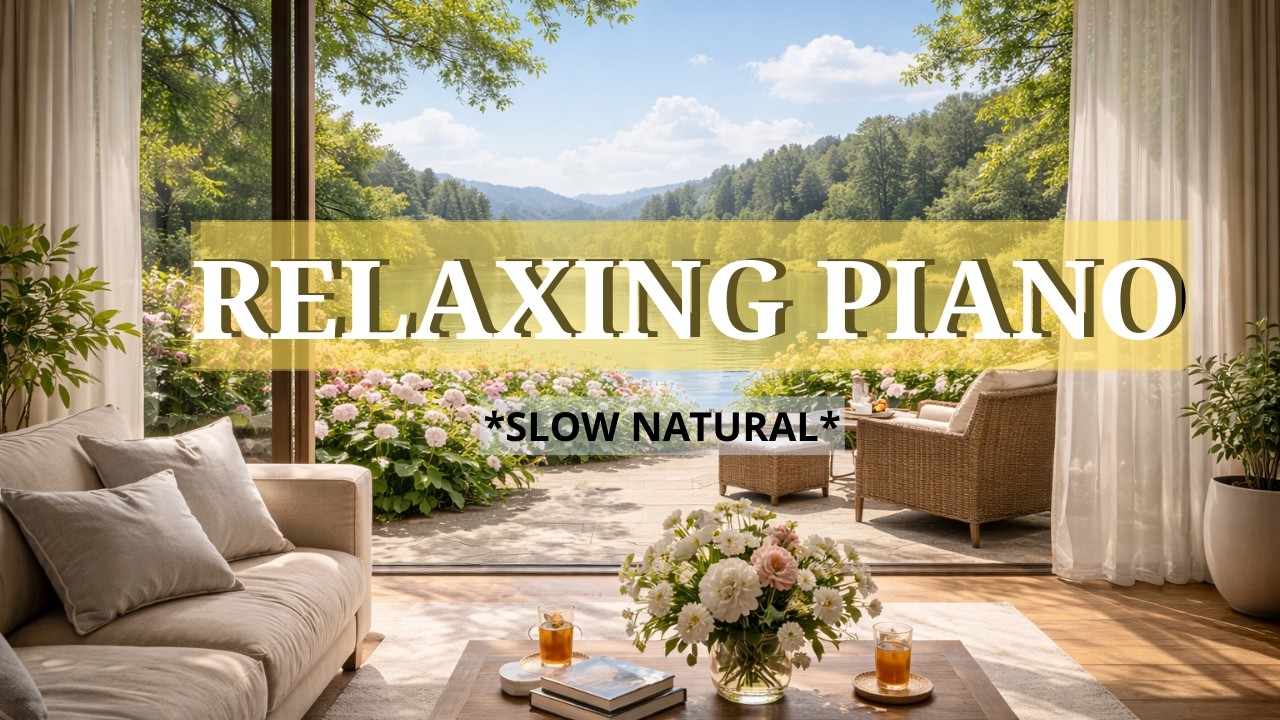 Relaxing Piano Music with Natural Sounds| Lake| Slow Natural