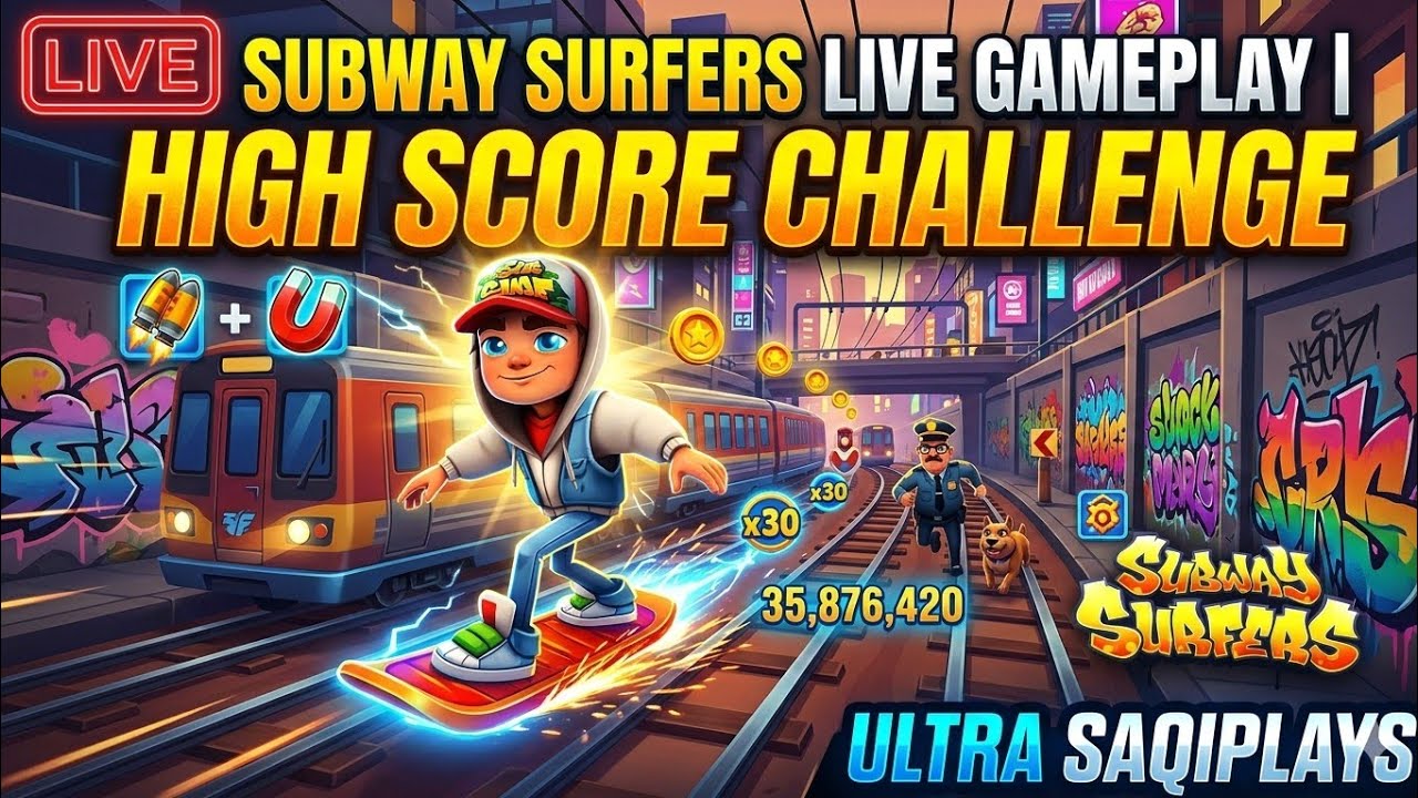 Subway Surfers Live Gameplay | High Score Run 🔥 | Non Stop Surfing
