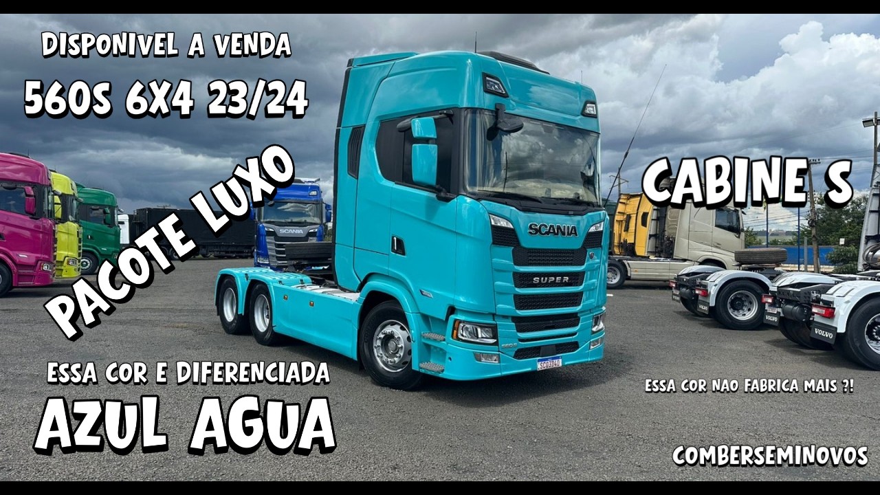 SCANIA SUPER 560S NA COR AZUL AGUA- PACOTE LUXO-CABINE S -DISPONIVEL A VENDA #scania #super #560