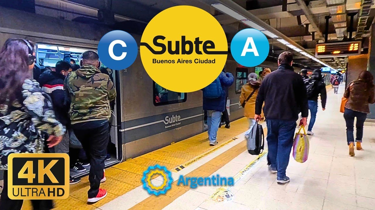 【4K】Viajando juntos en Subte | Línea C a Retiro | Combinación Línea A a San Pedrito Capital Federal