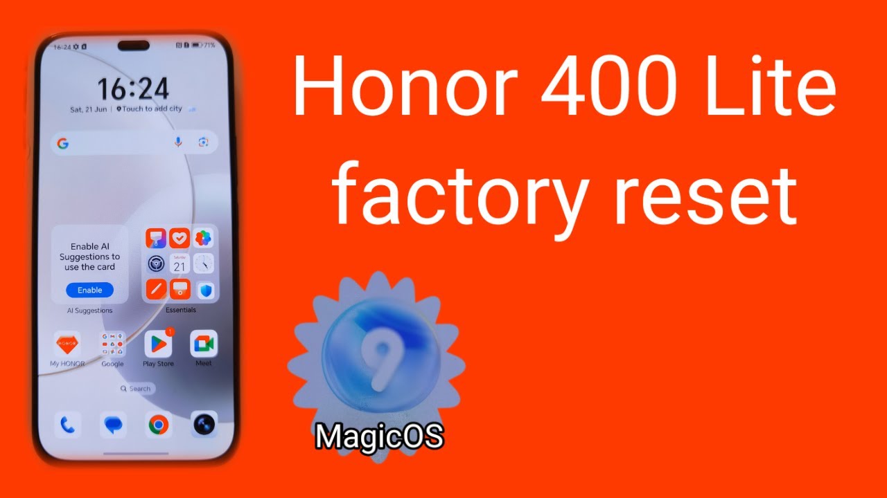 Honor 400 lite factory reset